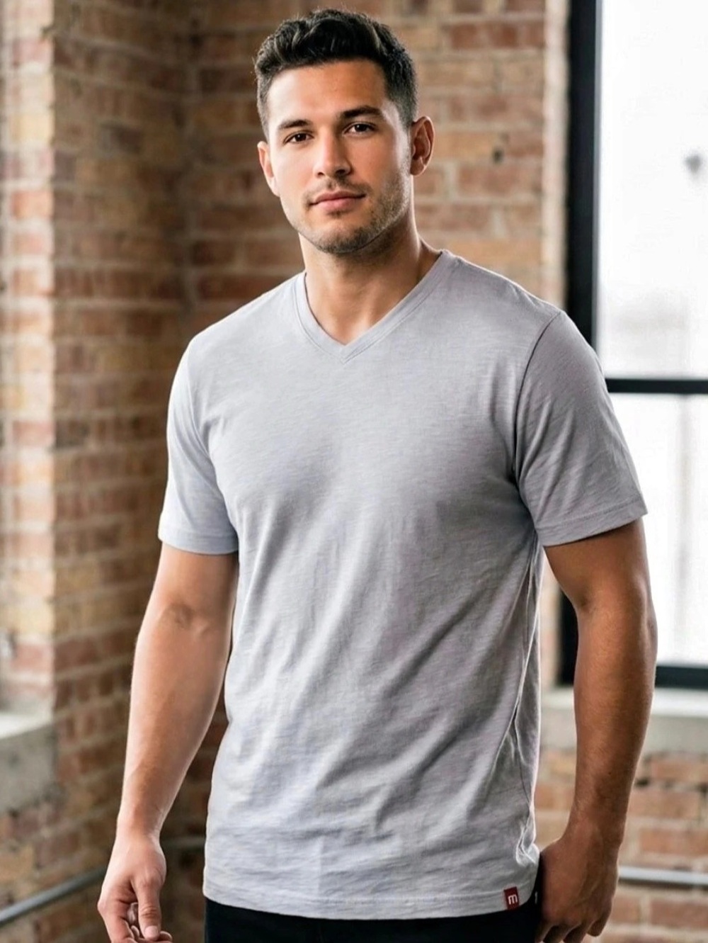 TravisMathew Cloud V-Neck Tee Men's Gray Size Large
